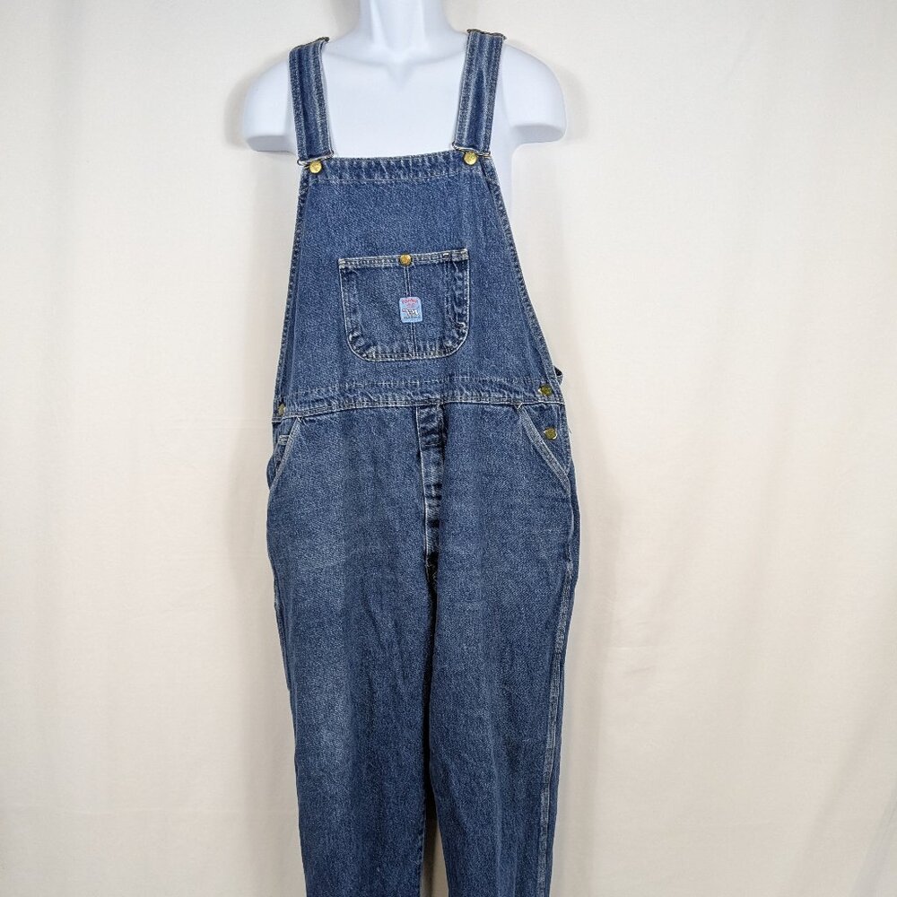 Vintage 90s Pointer Brand Bib Farm Overalls Mens 42x28 Blue Denim Jean A127